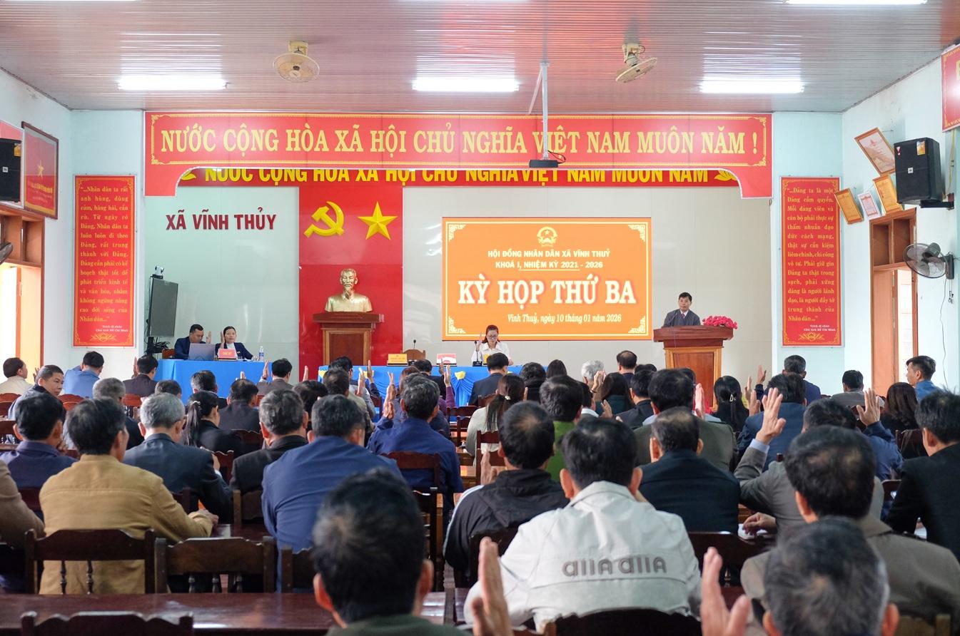 HĐND xã Vĩnh Thủy ban hành Nghị quyết bảo đảm thực hiện dân chủ ở cơ sở