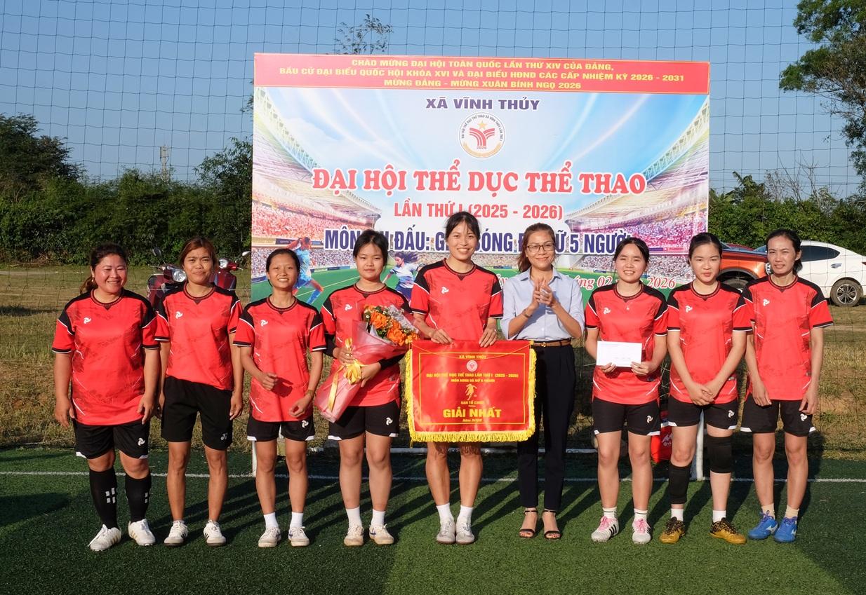 Vĩnh Thủy: Bế mạc Giải bóng đá nữ 5 người mừng Đảng- mừng Xuân Bính Ngọ 2026