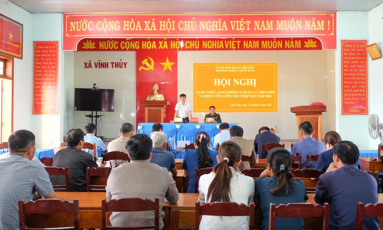 Vĩnh Thủy giao nhiệm vụ quản lý, theo dõi và động viên công dân nhập ngũ năm 2026