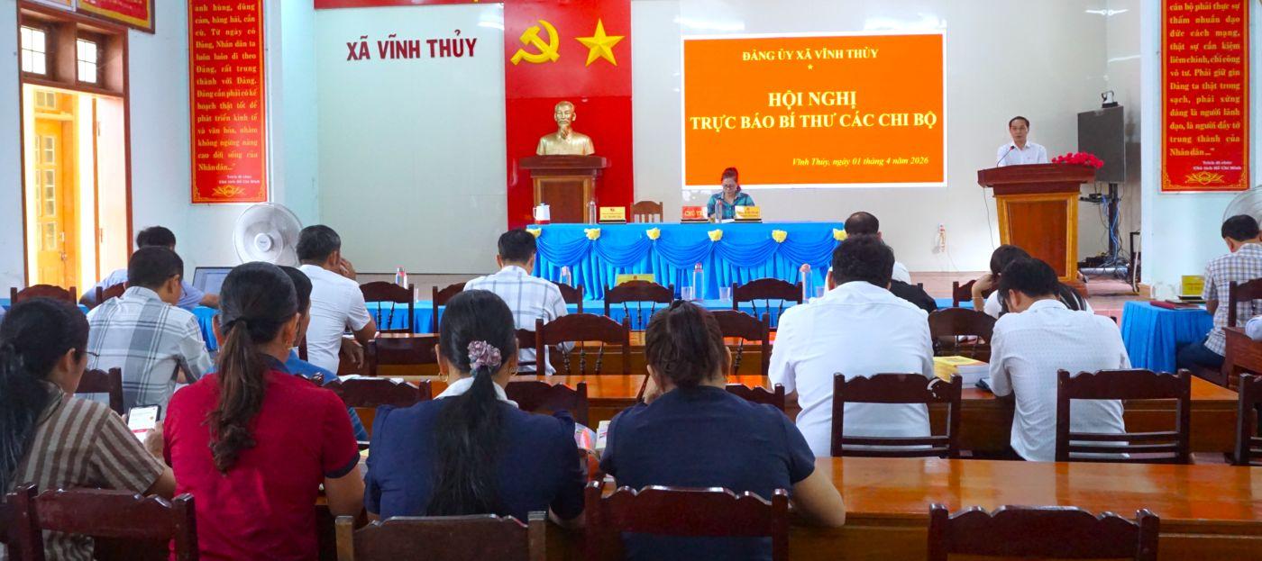 Đảng ủy xã Vĩnh Thủy tổ chức hội nghị trực báo Bí thư chi bộ tháng 4/2026