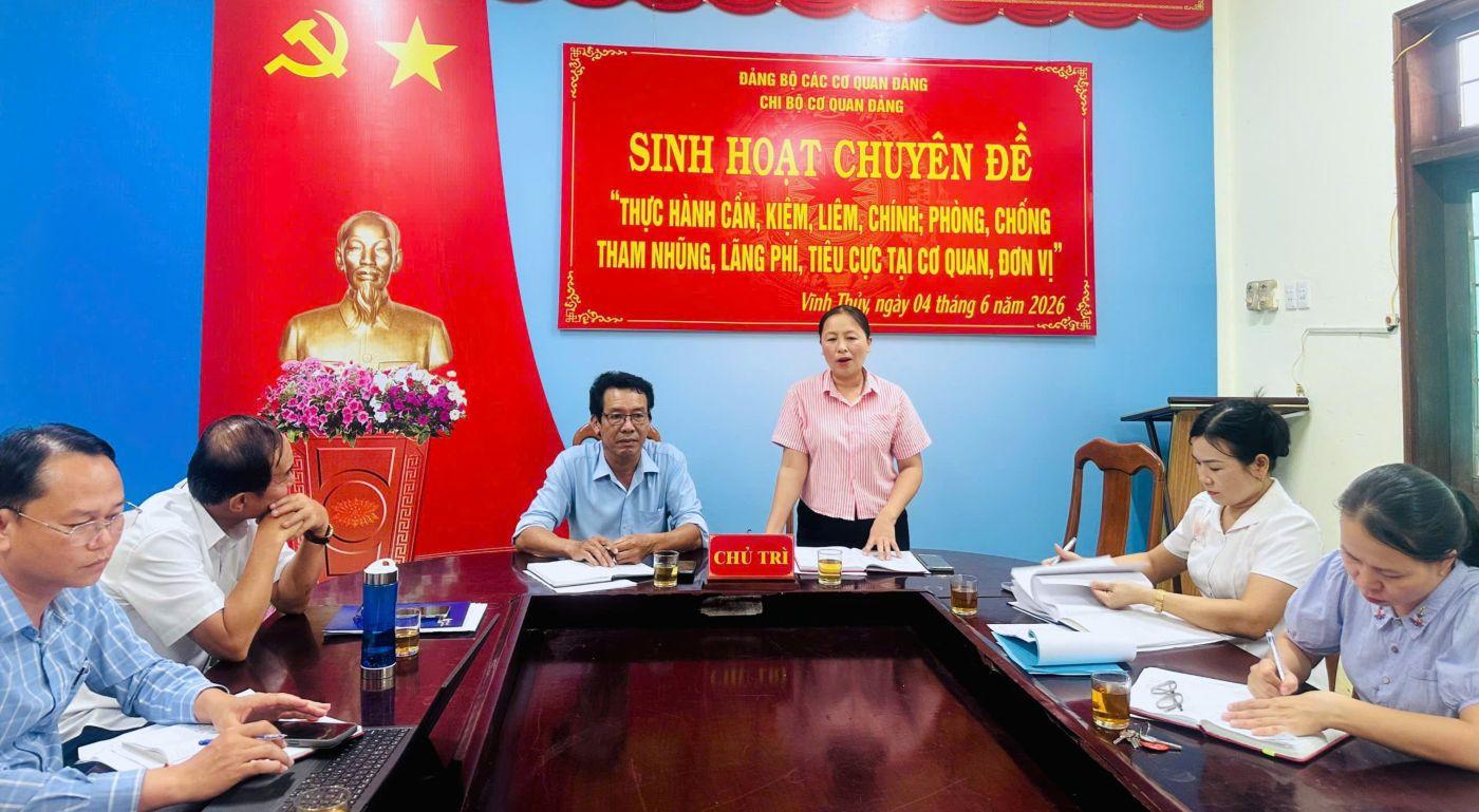Các chi bộ trên địa bàn Vĩnh Thủy triển khai sinh hoạt chuyên đề quý II năm 2026