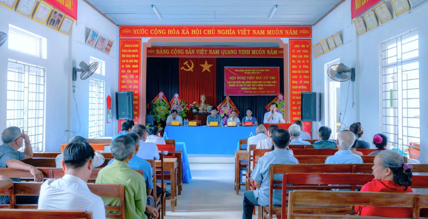 Tổ đại biểu HĐND xã Vĩnh Thủy số 3 tiếp xúc với cử tri thôn Vĩnh Sơn và thôn Lê Xá