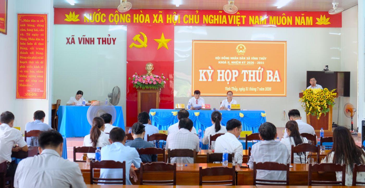 Kỳ họp thứ ba HĐND xã Vĩnh Thủy khóa II, nhiệm kỳ 2026–2031